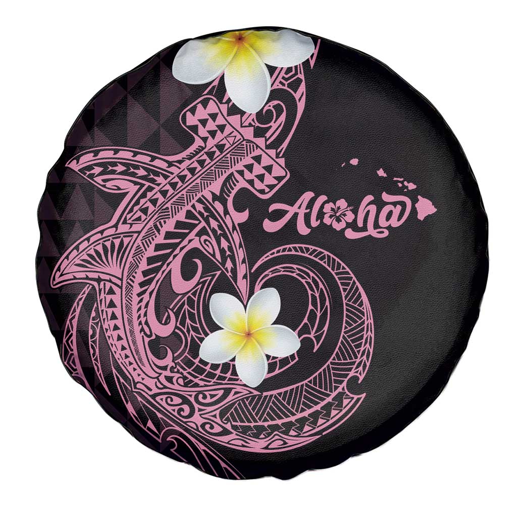 Aloha Hammerhead Shark Spare Tire Cover Vivacious Pink Hawaiian Kakau Tribal Tattoo LT9 - Polynesian Pride