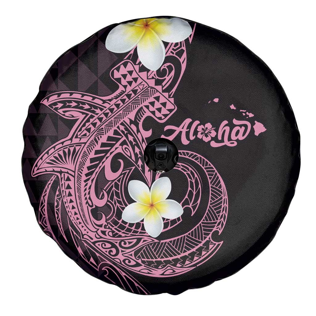 Aloha Hammerhead Shark Spare Tire Cover Vivacious Pink Hawaiian Kakau Tribal Tattoo LT9 - Polynesian Pride