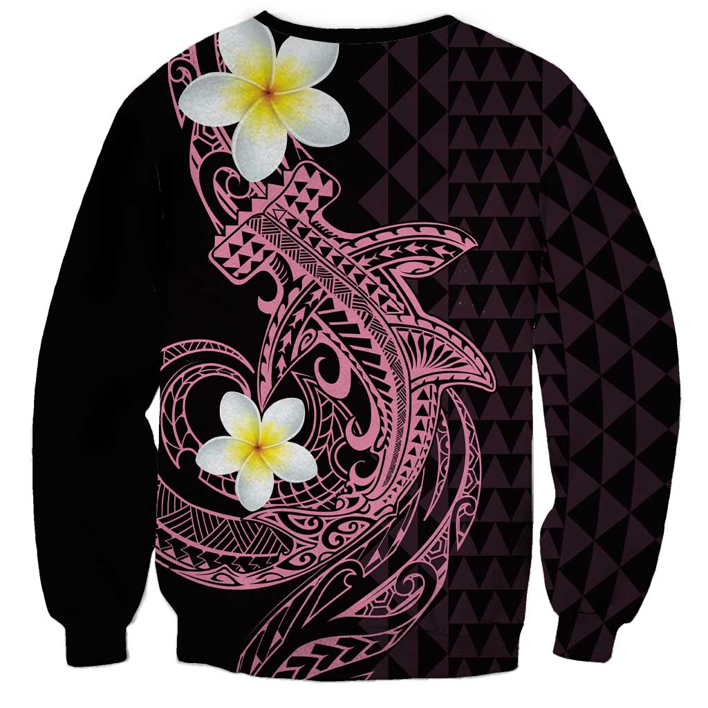 Aloha Hammerhead Shark Sweatshirt Vivacious Pink Hawaiian Kakau Tribal Tattoo LT9 - Polynesian Pride