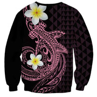 Aloha Hammerhead Shark Sweatshirt Vivacious Pink Hawaiian Kakau Tribal Tattoo LT9 - Polynesian Pride