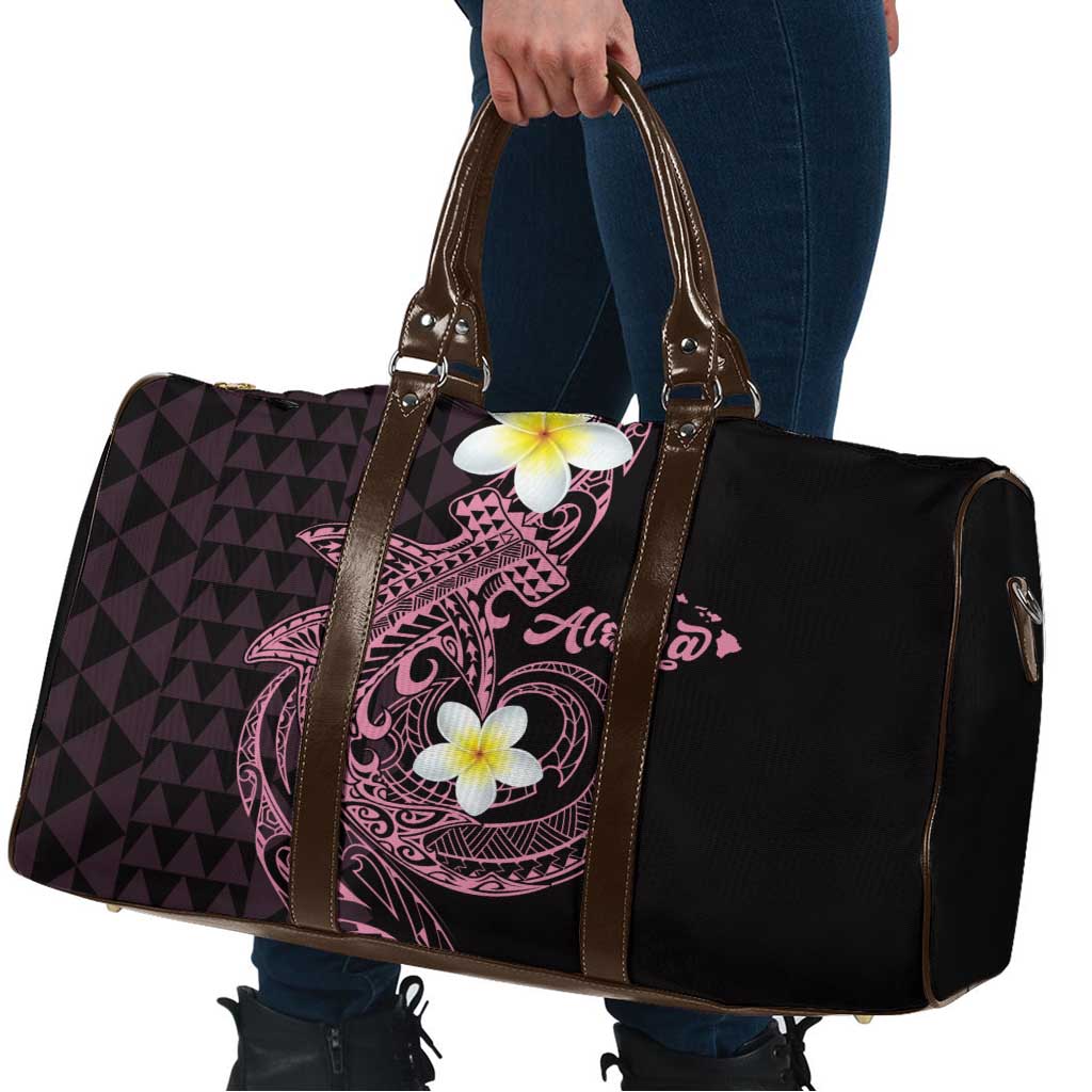 Aloha Hammerhead Shark Travel Bag Vivacious Pink Hawaiian Kakau Tribal Tattoo LT9 - Polynesian Pride