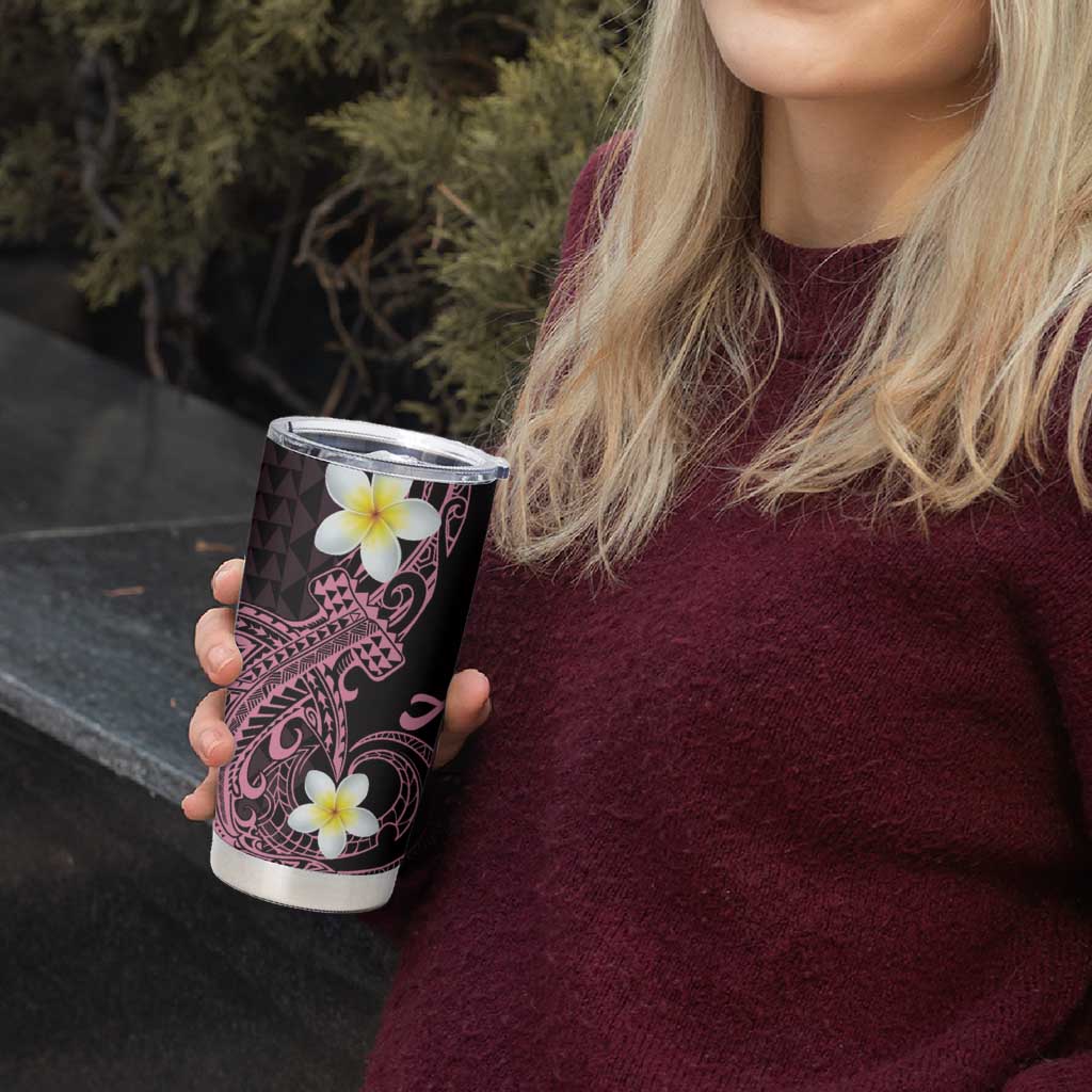 Aloha Hammerhead Shark Tumbler Cup Vivacious Pink Hawaiian Kakau Tribal Tattoo LT9 - Polynesian Pride