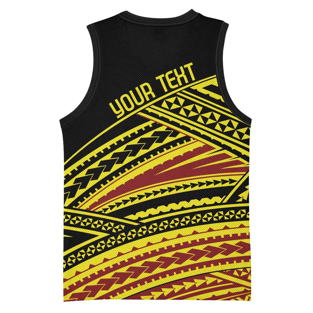 Personalised Tonga Ha apai High School Basketball Jersey Ngatu Fonulei Pattern - Polynesian Pride