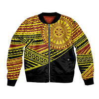 Personalised Tonga Ha apai High School Bomber Jacket Ngatu Fonulei Pattern LT9 Unisex Gold - Polynesian Pride