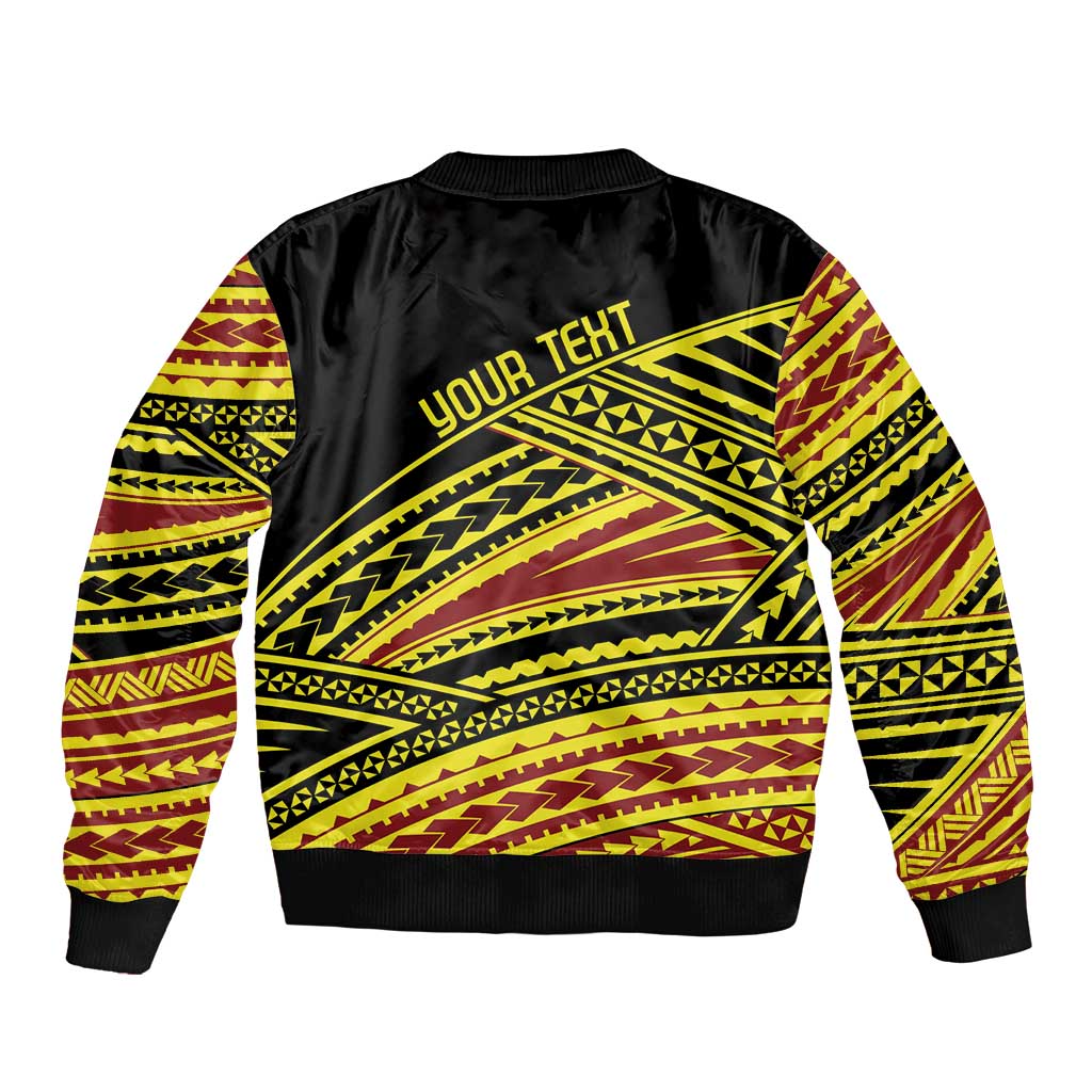 Personalised Tonga Ha apai High School Bomber Jacket Ngatu Fonulei Pattern LT9 - Polynesian Pride