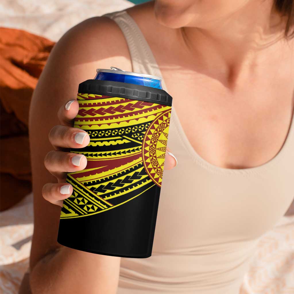 Personalised Tonga Ha apai High School 4 in 1 Can Cooler Tumbler Ngatu Fonulei Pattern