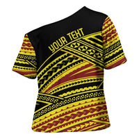 Personalised Tonga Ha apai High School Cross Shoulder Shirt Ngatu Fonulei Pattern LT9 - Polynesian Pride