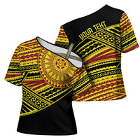 Personalised Tonga Ha apai High School Cross Shoulder Shirt Ngatu Fonulei Pattern LT9 - Polynesian Pride