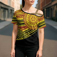 Personalised Tonga Ha apai High School Cross Shoulder Shirt Ngatu Fonulei Pattern LT9 - Polynesian Pride