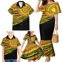 Personalised Tonga Ha apai High School Family Matching Mermaid Dress and Hawaiian Shirt Ngatu Fonulei Pattern LT9 - Polynesian Pride