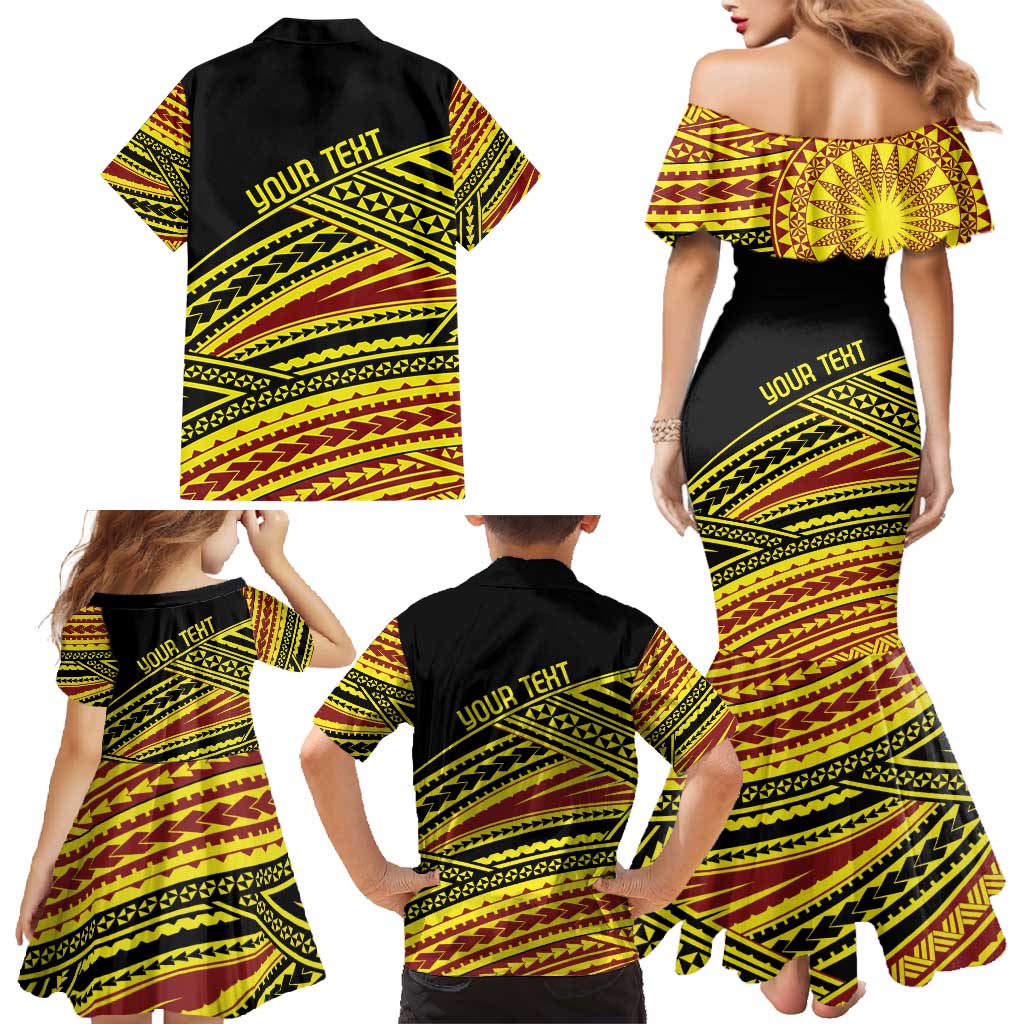 Personalised Tonga Ha apai High School Family Matching Mermaid Dress and Hawaiian Shirt Ngatu Fonulei Pattern LT9 - Polynesian Pride