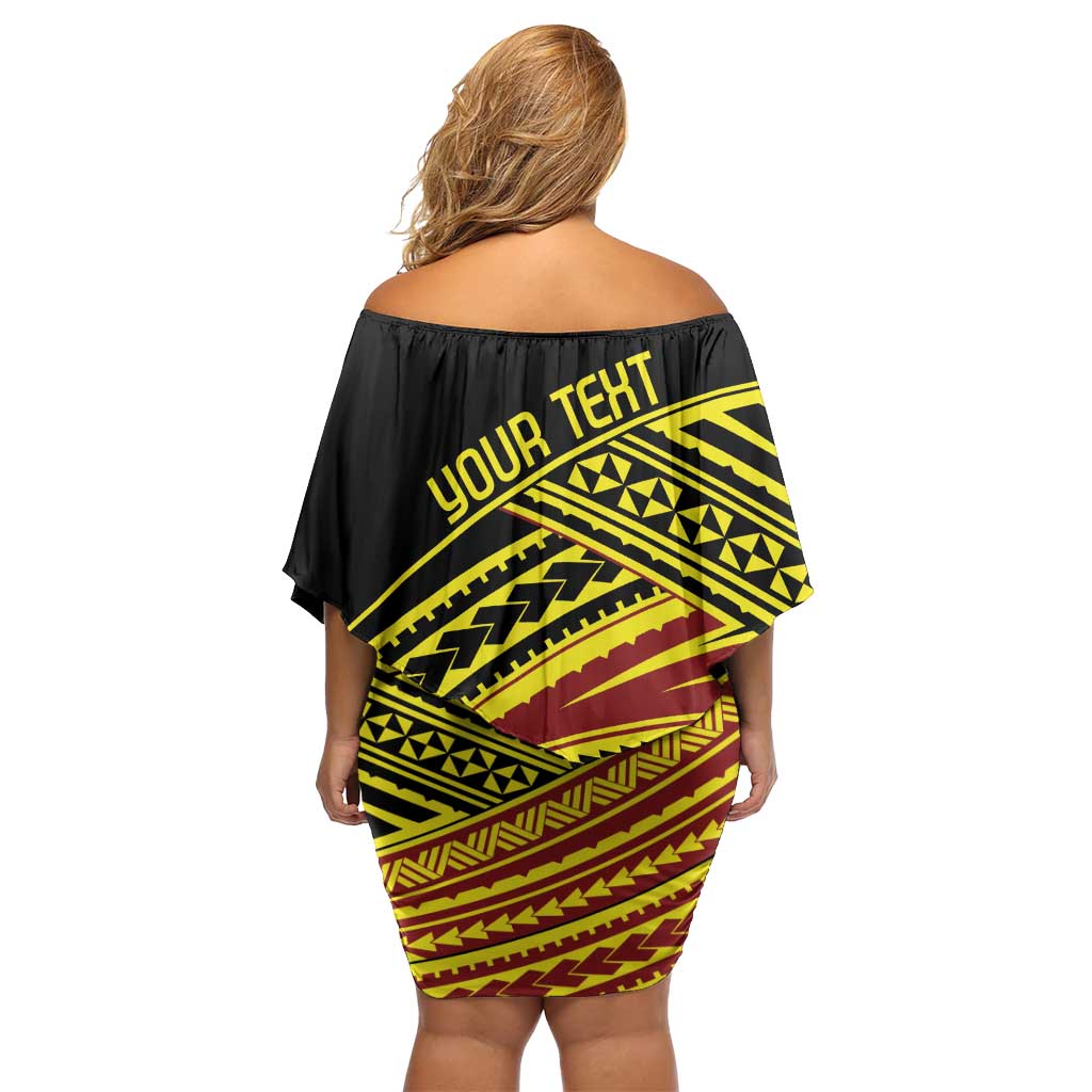 Personalised Tonga Ha apai High School Family Matching Off Shoulder Short Dress and Hawaiian Shirt Ngatu Fonulei Pattern LT9 - Polynesian Pride
