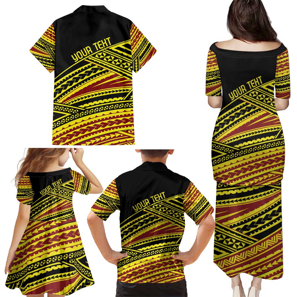 Personalised Tonga Ha apai High School Family Matching Puletasi and Hawaiian Shirt Ngatu Fonulei Pattern LT9 - Polynesian Pride