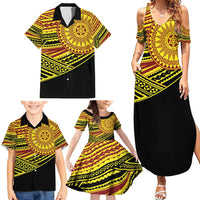 Personalised Tonga Ha apai High School Family Matching Summer Maxi Dress and Hawaiian Shirt Ngatu Fonulei Pattern