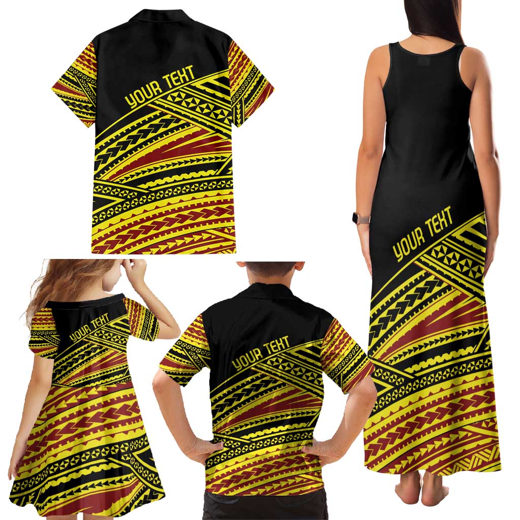 Personalised Tonga Ha apai High School Family Matching Tank Maxi Dress and Hawaiian Shirt Ngatu Fonulei Pattern