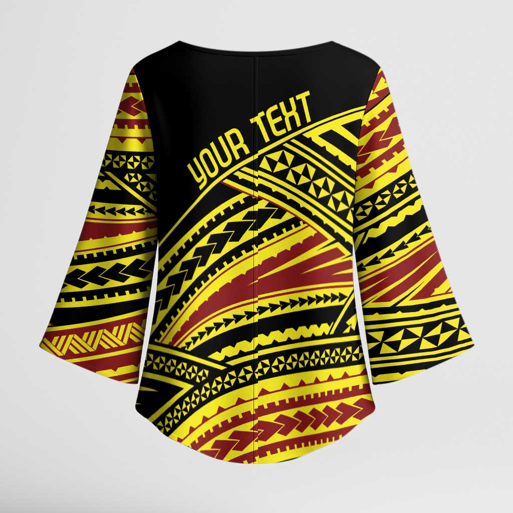 Personalised Tonga Ha apai High School Kimono Sleeve Blouse Ngatu Fonulei Pattern - Polynesian Pride