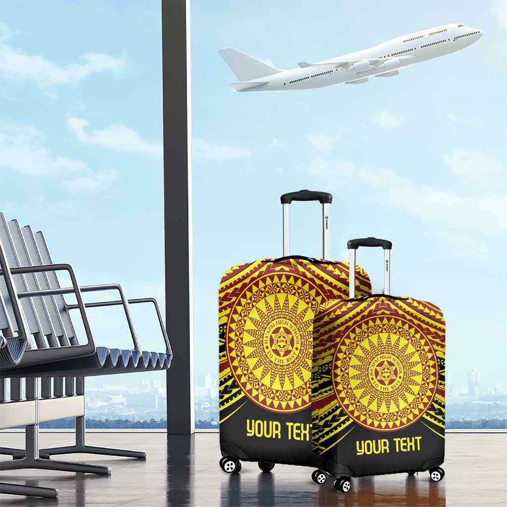 Personalised Tonga Ha apai High School Luggage Cover Ngatu Fonulei Pattern