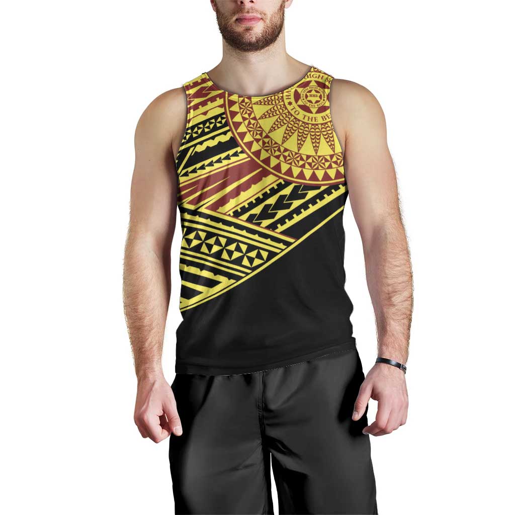 Personalised Tonga Ha apai High School Men Tank Top Ngatu Fonulei Pattern LT9 - Polynesian Pride