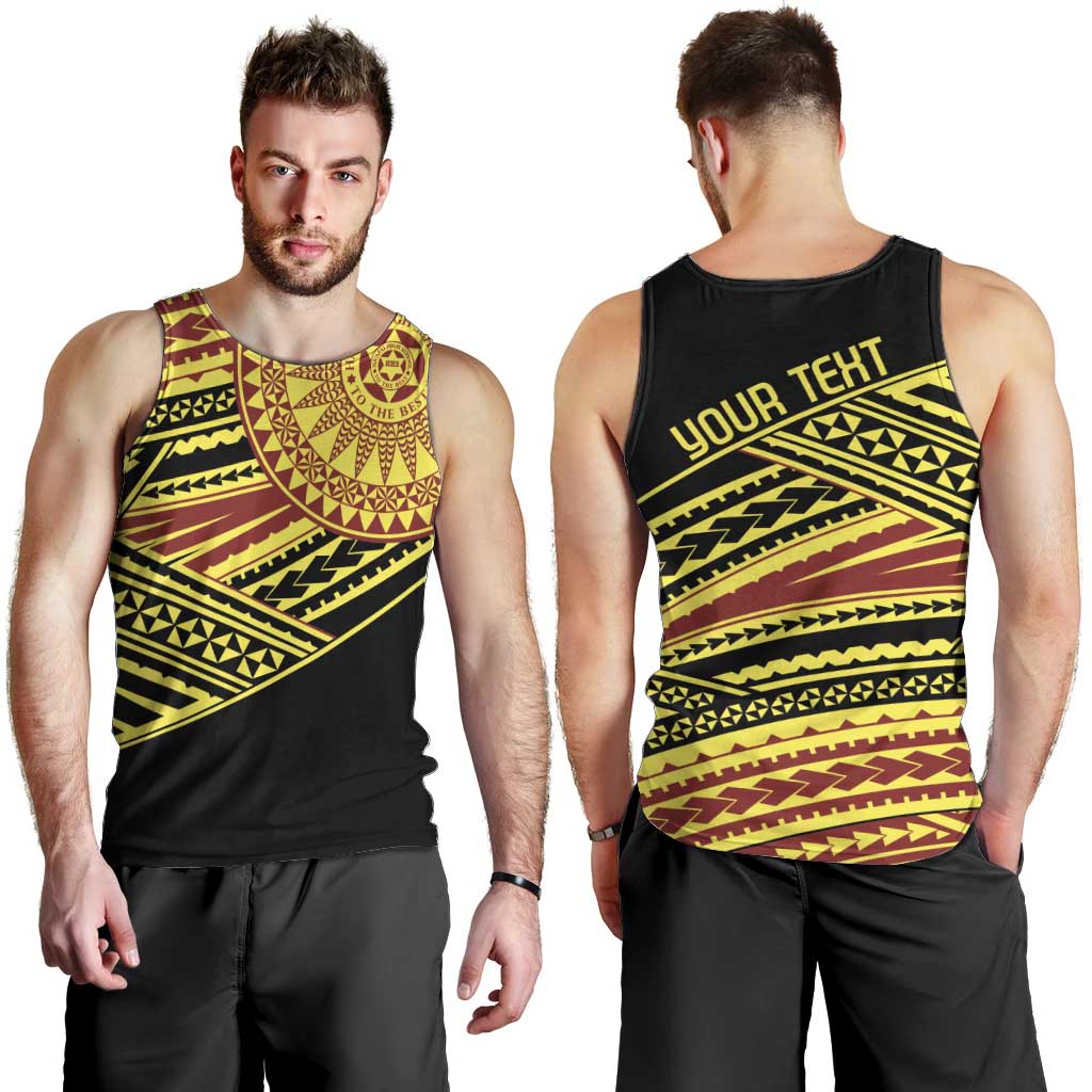 Personalised Tonga Ha apai High School Men Tank Top Ngatu Fonulei Pattern LT9 - Polynesian Pride