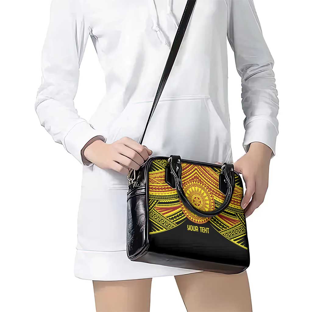 Personalised Tonga Ha apai High School Shoulder Handbag Ngatu Fonulei Pattern