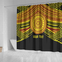 Personalised Tonga Ha apai High School Shower Curtain Ngatu Fonulei Pattern LT9 - Polynesian Pride