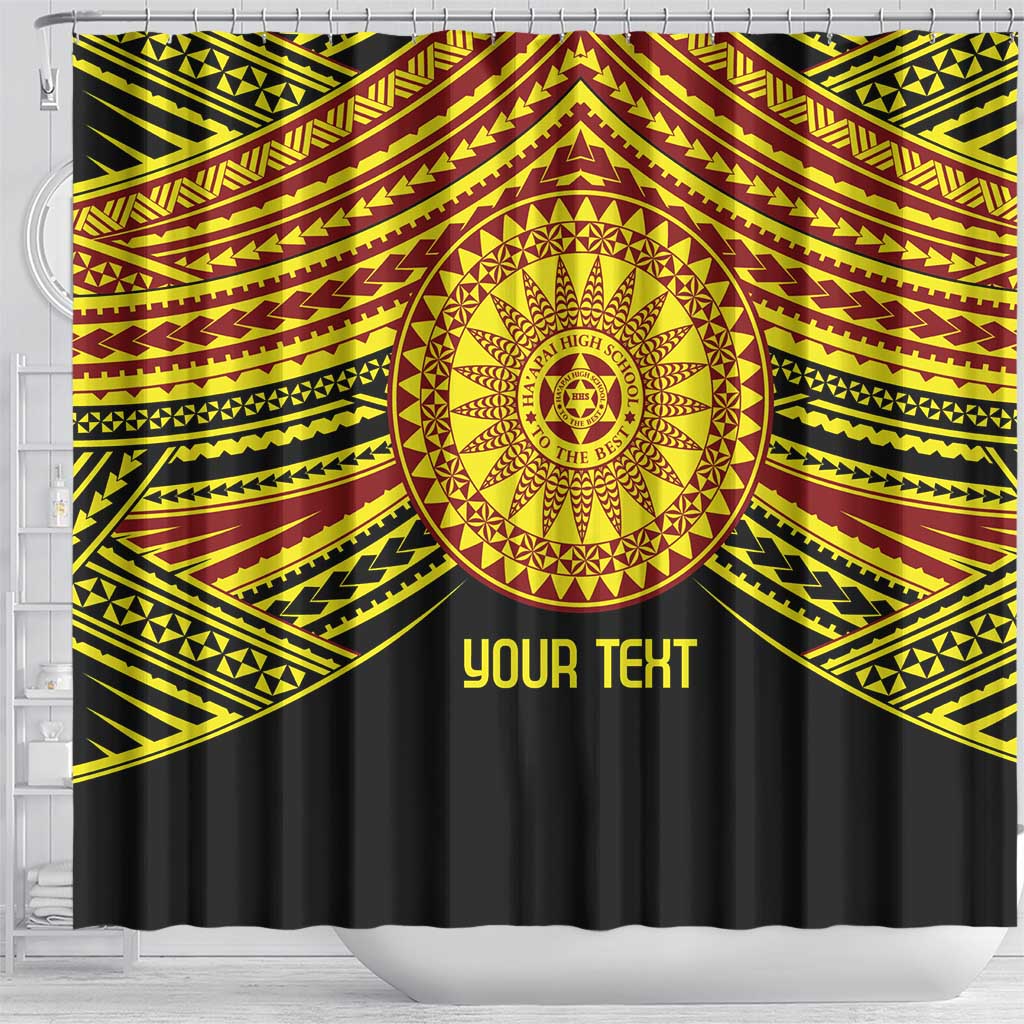 Personalised Tonga Ha apai High School Shower Curtain Ngatu Fonulei Pattern LT9 - Polynesian Pride
