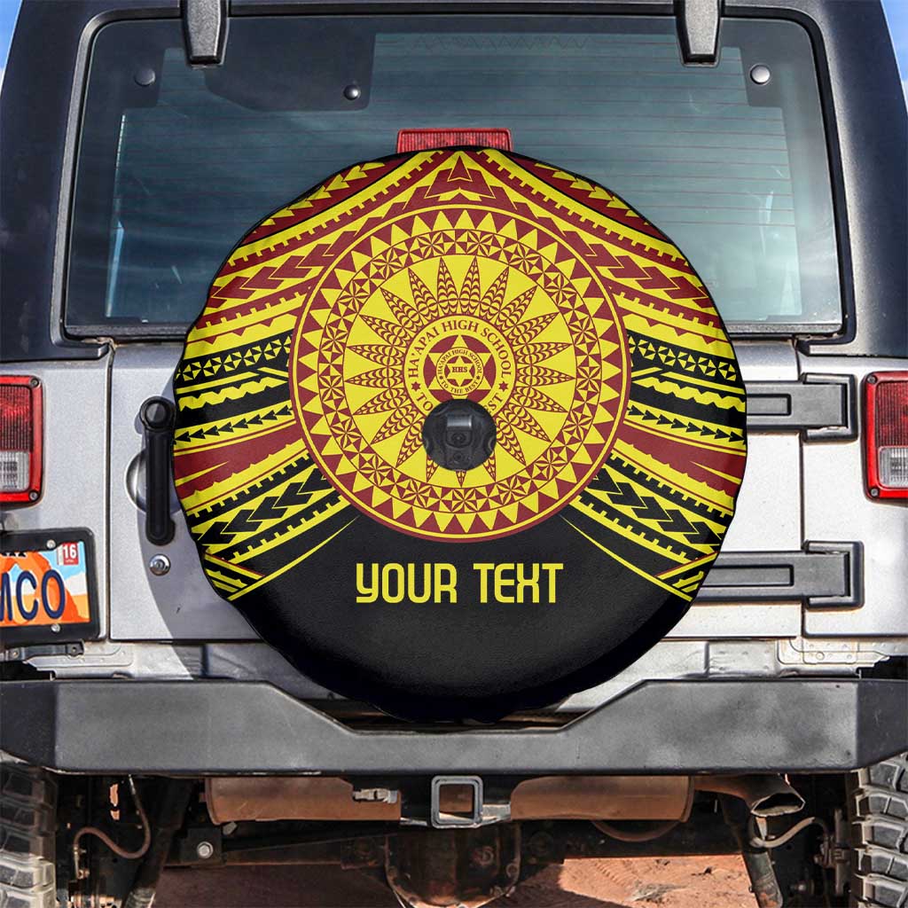 Personalised Tonga Ha apai High School Spare Tire Cover Ngatu Fonulei Pattern LT9 Gold - Polynesian Pride