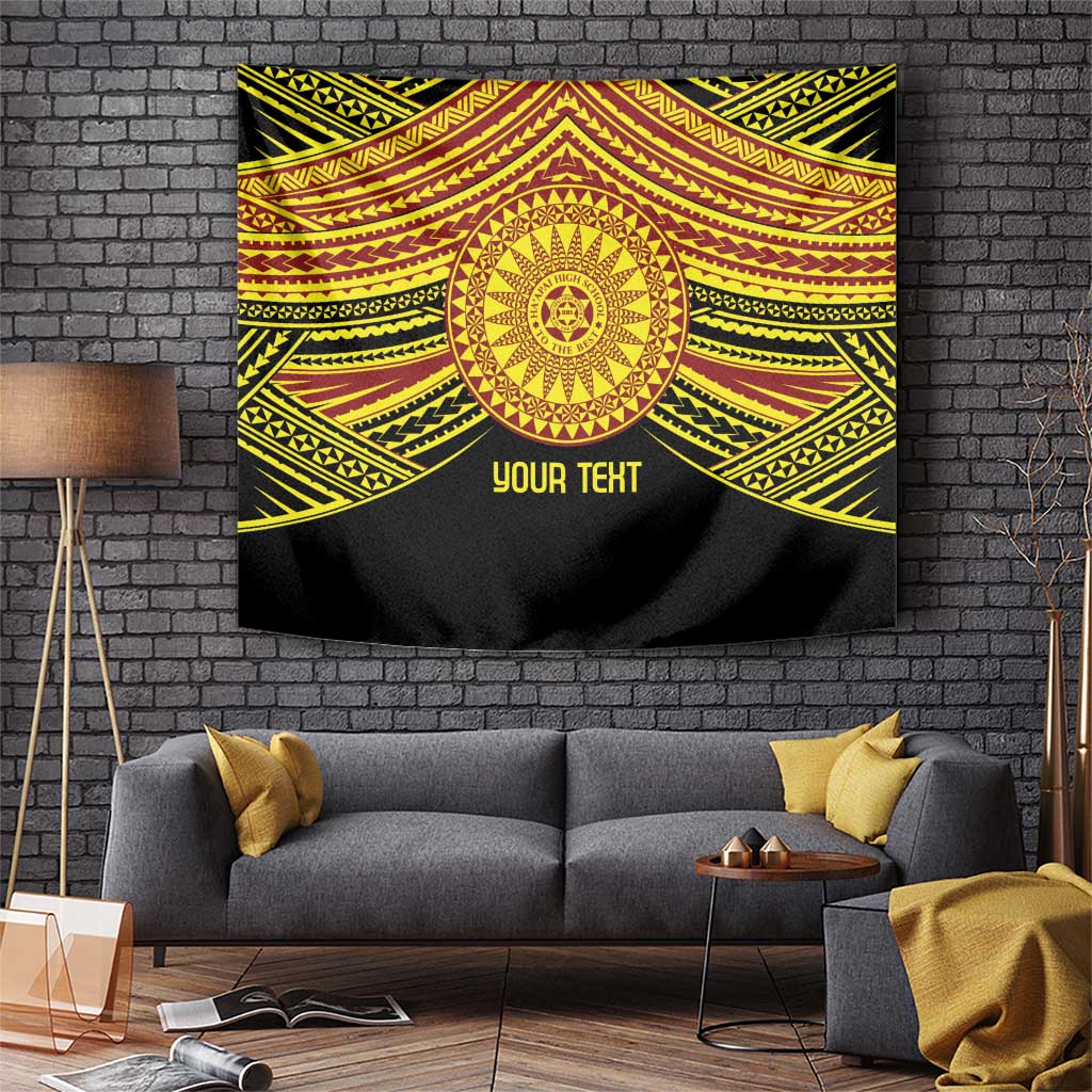 Personalised Tonga Ha apai High School Tapestry Ngatu Fonulei Pattern LT9 Gold - Polynesian Pride