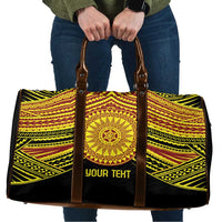 Personalised Tonga Ha apai High School Travel Bag Ngatu Fonulei Pattern LT9 Gold - Polynesian Pride