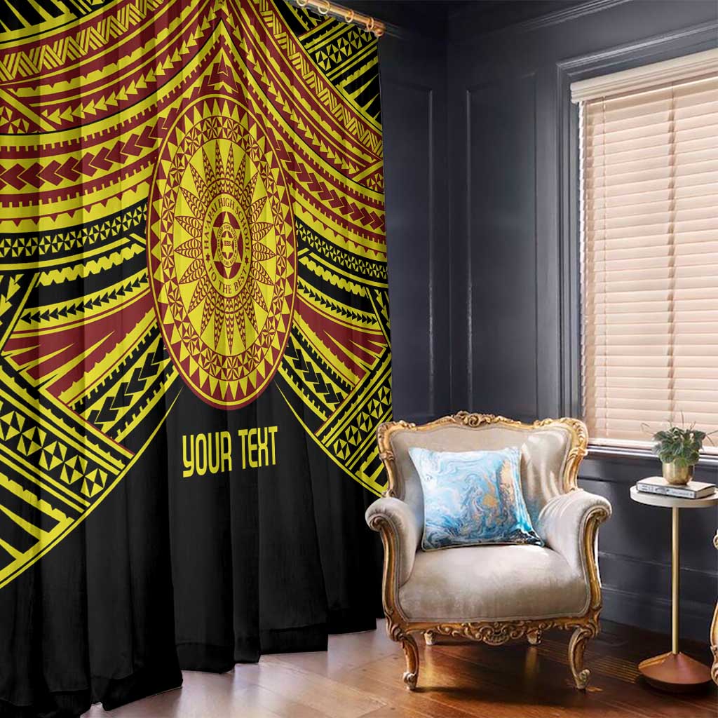 Personalised Tonga Ha apai High School Window Curtain Ngatu Fonulei Pattern LT9 - Polynesian Pride