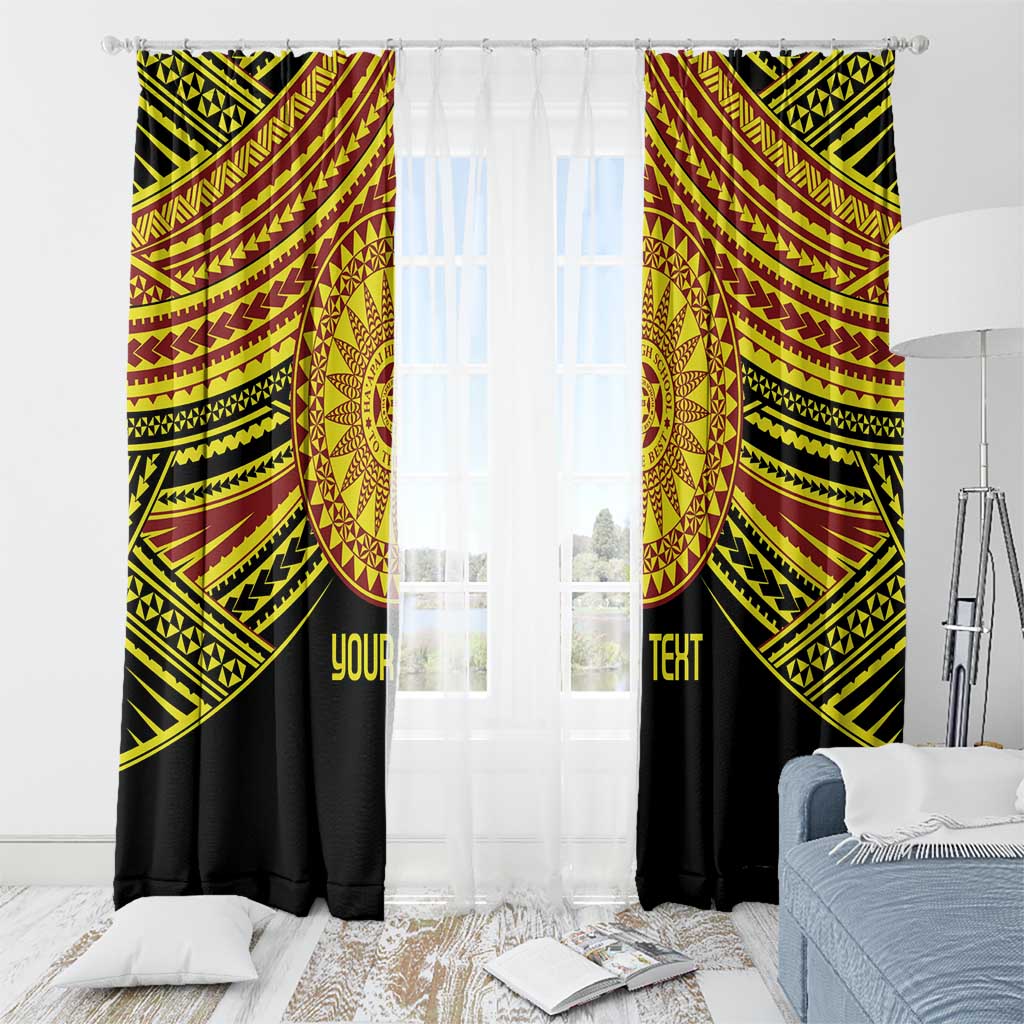 Personalised Tonga Ha apai High School Window Curtain Ngatu Fonulei Pattern LT9 - Polynesian Pride