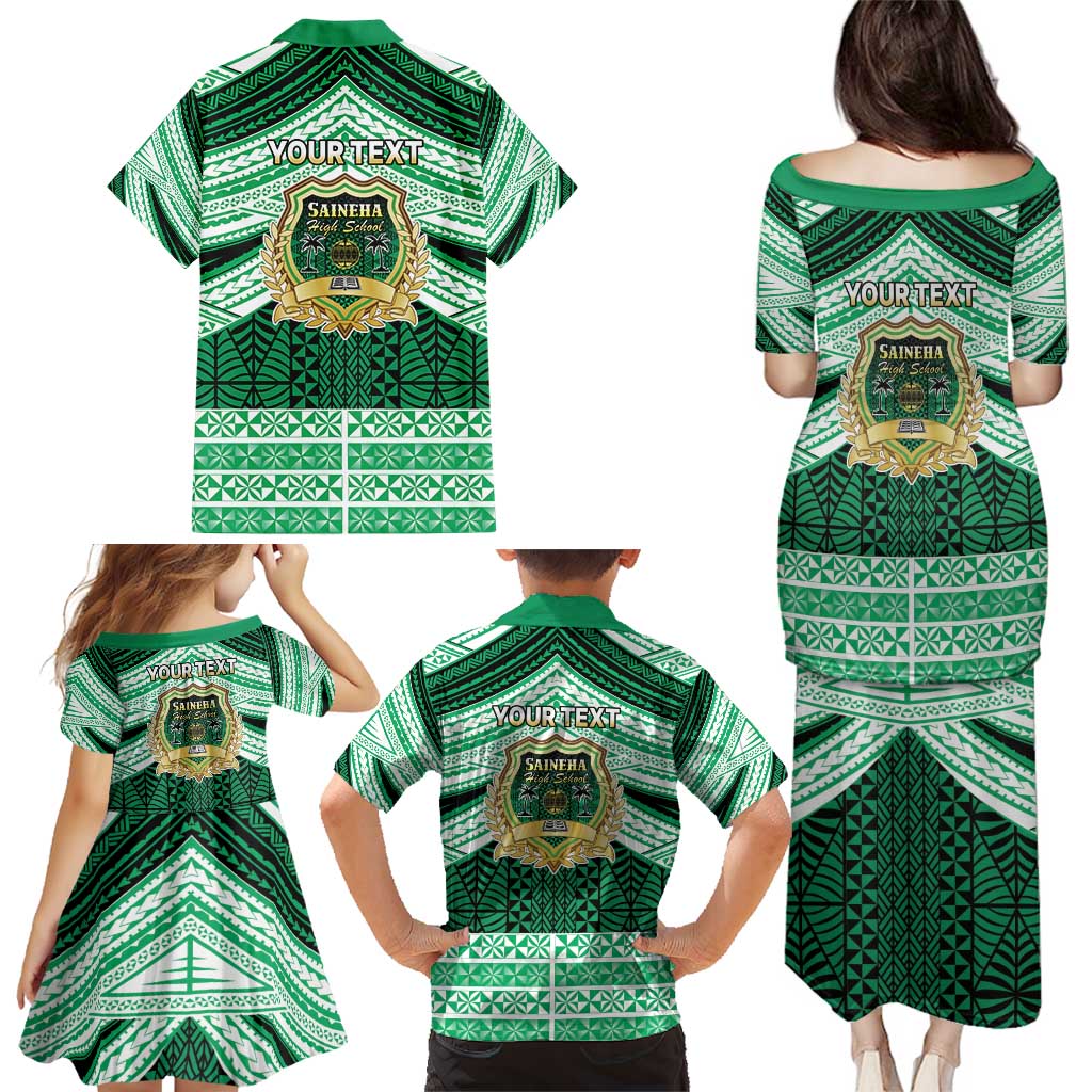 Personalised Tonga Saineha High School Family Matching Puletasi and Hawaiian Shirt Polynesian Ngatu Tribal LT9 - Polynesian Pride
