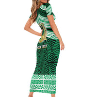 Personalised Tonga Saineha High School Family Matching Short Sleeve Bodycon Dress and Hawaiian Shirt Polynesian Ngatu Tribal