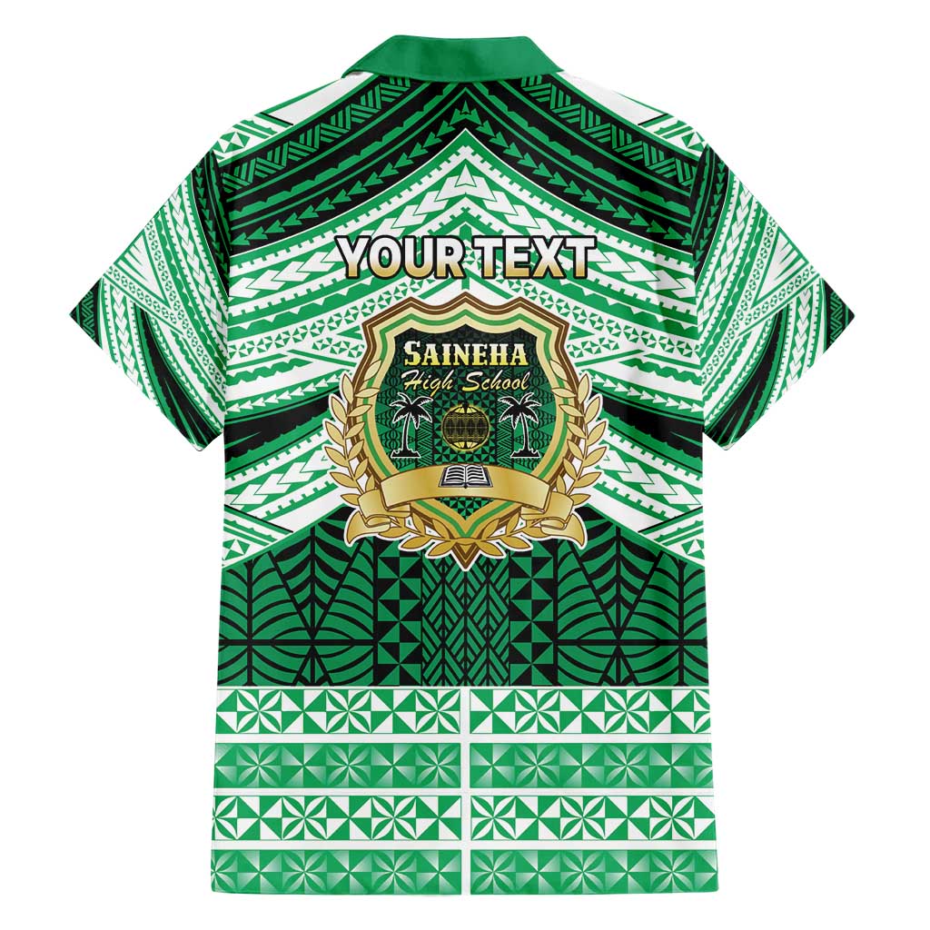 Personalised Tonga Saineha High School Hawaiian Shirt Polynesian Ngatu Tribal