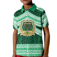 Personalised Tonga Saineha High School Kid Polo Shirt Polynesian Ngatu Tribal LT9 Kid Green - Polynesian Pride