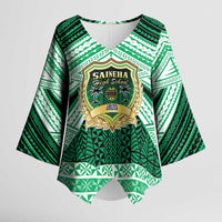 Personalised Tonga Saineha High School Kimono Sleeve Blouse Polynesian Ngatu Tribal - Polynesian Pride