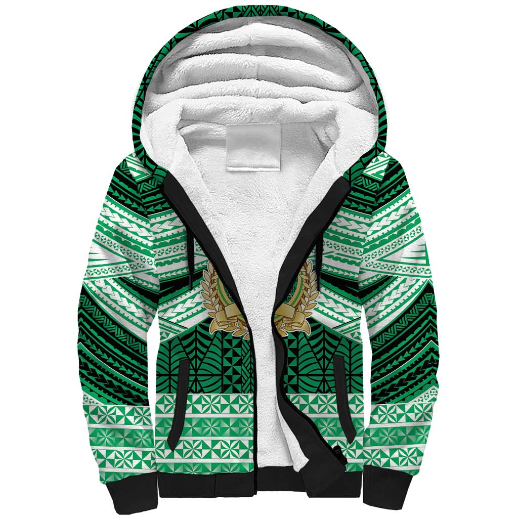 Personalised Tonga Saineha High School Sherpa Hoodie Polynesian Ngatu Tribal