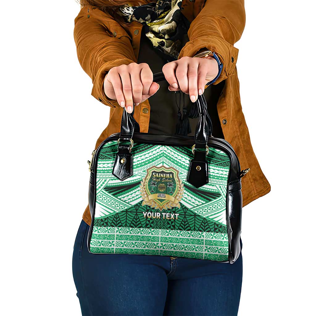 Personalised Tonga Saineha High School Shoulder Handbag Polynesian Ngatu Tribal