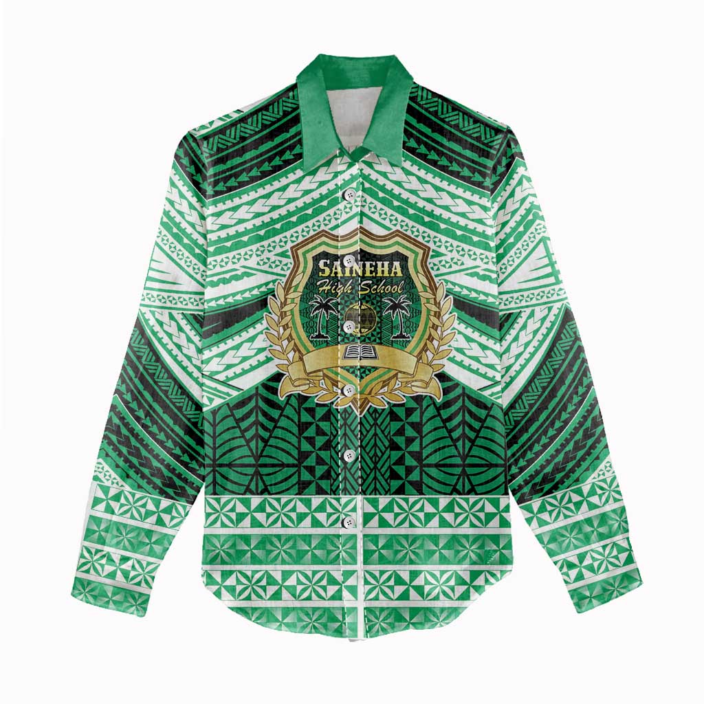 Personalised Tonga Saineha High School Women Casual Shirt Polynesian Ngatu Tribal LT9 - Polynesian Pride