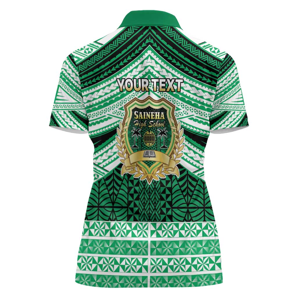 Personalised Tonga Saineha High School Women Polo Shirt Polynesian Ngatu Tribal LT9 - Polynesian Pride