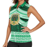 Personalised Tonga Saineha High School Women Sleeveless Polo Shirt Polynesian Ngatu Tribal LT9 - Polynesian Pride
