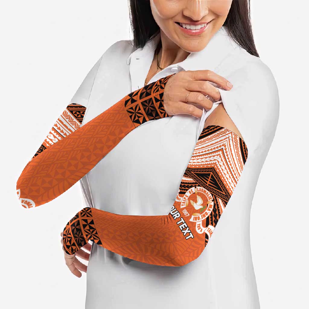 Personalised Tonga Tailulu College Arm Sleeves Polynesian Ngatu Tribal - Polynesian Pride