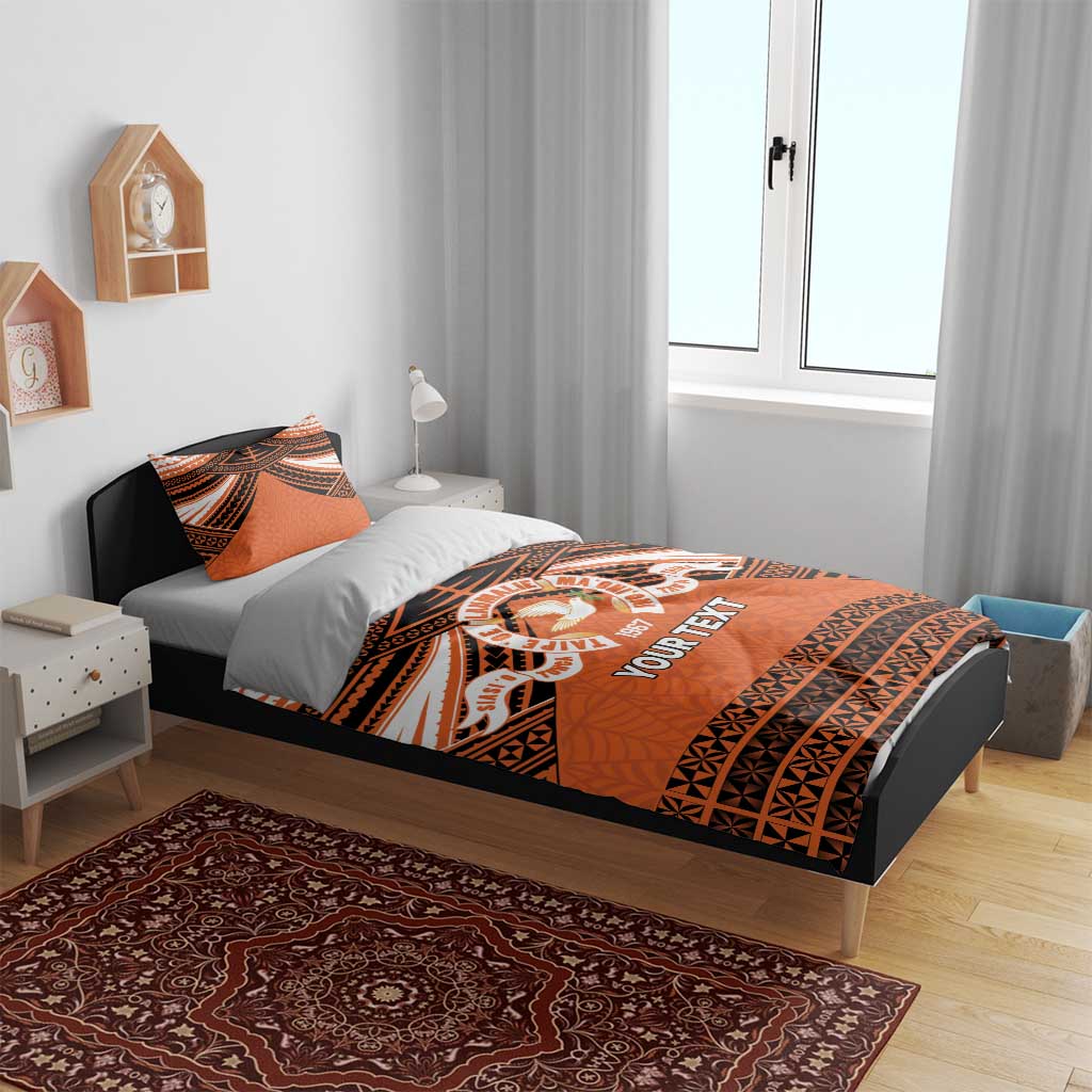 Personalised Tonga Tailulu College Bedding Set Polynesian Ngatu Tribal
