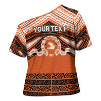 Personalised Tonga Tailulu College Cross Shoulder Shirt Polynesian Ngatu Tribal LT9 - Polynesian Pride