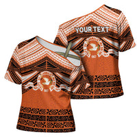 Personalised Tonga Tailulu College Cross Shoulder Shirt Polynesian Ngatu Tribal LT9 - Polynesian Pride