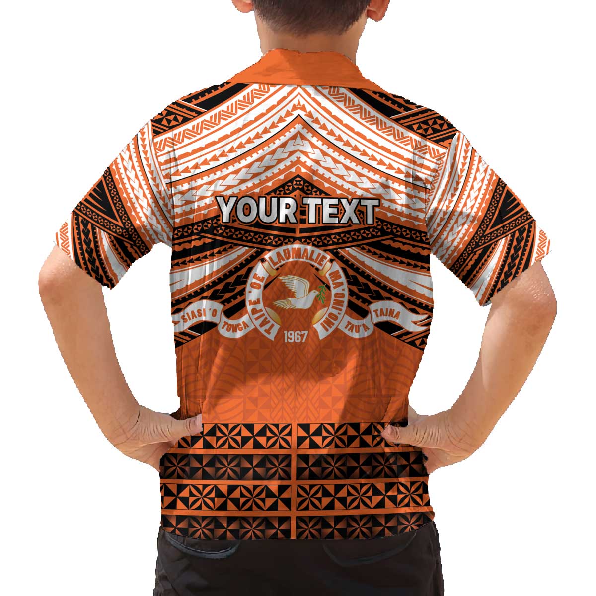 Personalised Tonga Tailulu College Family Matching Off The Shoulder Long Sleeve Dress and Hawaiian Shirt Polynesian Ngatu Tribal