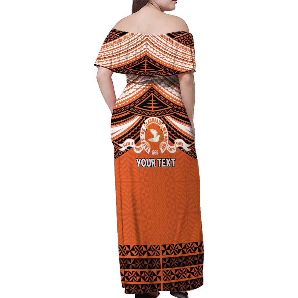 Personalised Tonga Tailulu College Family Matching Off Shoulder Maxi Dress and Hawaiian Shirt Polynesian Ngatu Tribal LT9 - Polynesian Pride