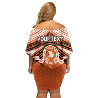 Personalised Tonga Tailulu College Family Matching Off Shoulder Short Dress and Hawaiian Shirt Polynesian Ngatu Tribal LT9 - Polynesian Pride