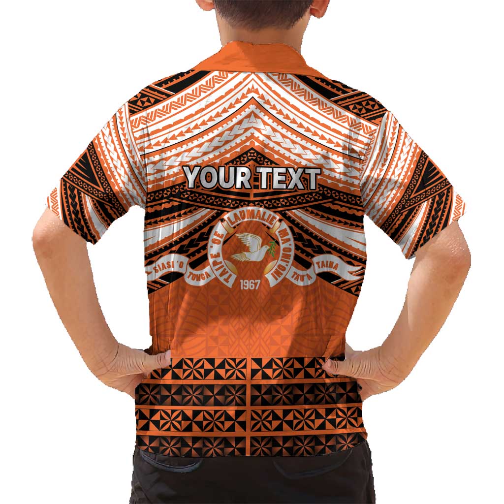 Personalised Tonga Tailulu College Family Matching Summer Maxi Dress and Hawaiian Shirt Polynesian Ngatu Tribal