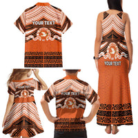 Personalised Tonga Tailulu College Family Matching Tank Maxi Dress and Hawaiian Shirt Polynesian Ngatu Tribal